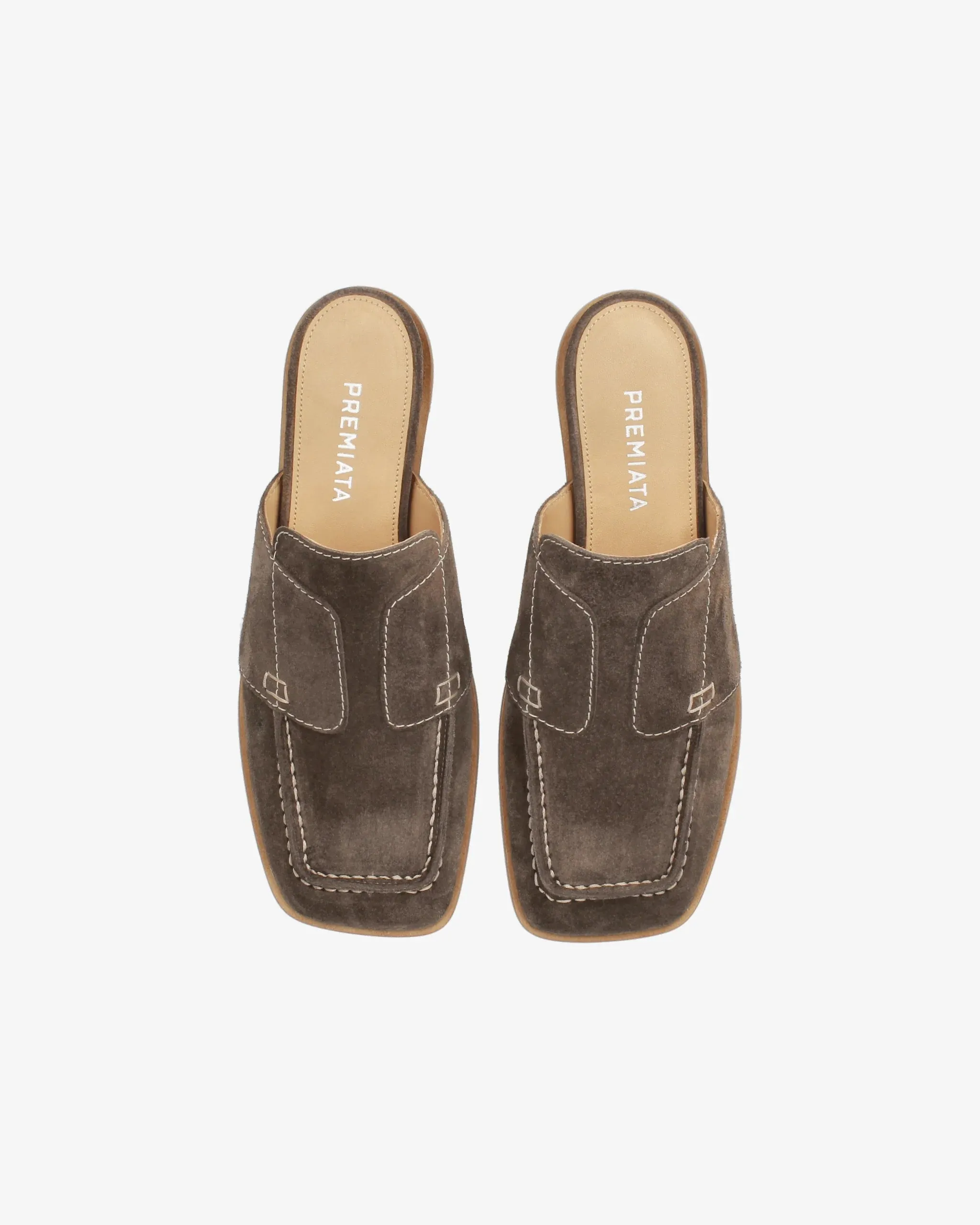 Calfskin Sabot with Exposed Stitching M6936G