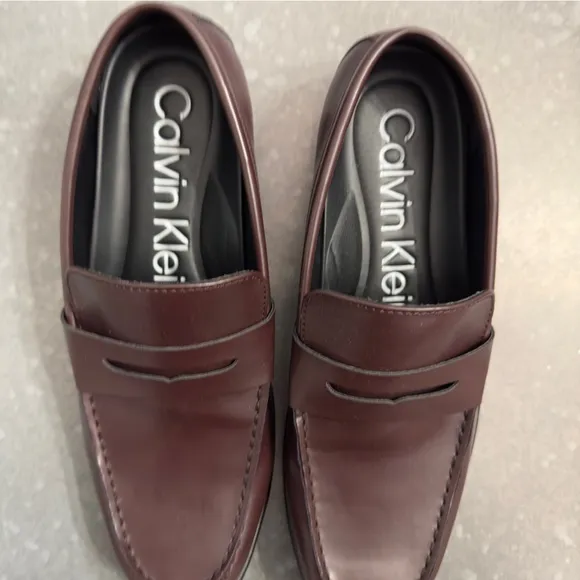 Calvin Klein Men's Crispo Slip-on Dress Loafer BORDEAUX