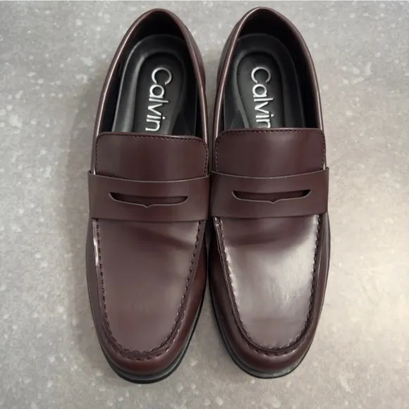 Calvin Klein Men's Crispo Slip-on Dress Loafer BORDEAUX