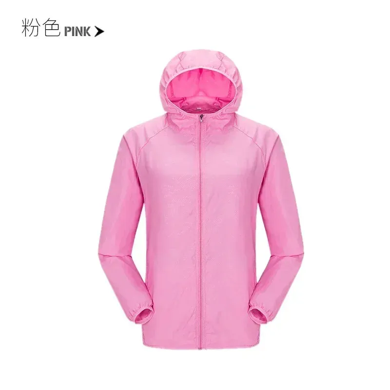 Camping Rain Coat Men Women Windbreaker Women Men's Waterproof Jacket Sun Protect Clothing Fishing Rain Wind Breaker Jacket Men
