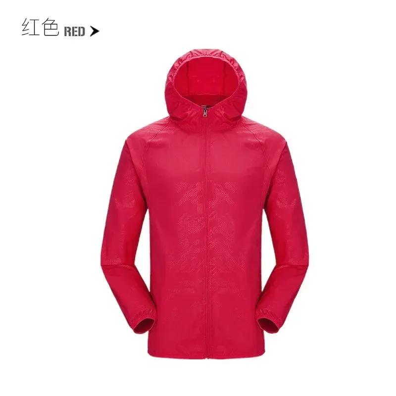 Camping Rain Coat Men Women Windbreaker Women Men's Waterproof Jacket Sun Protect Clothing Fishing Rain Wind Breaker Jacket Men