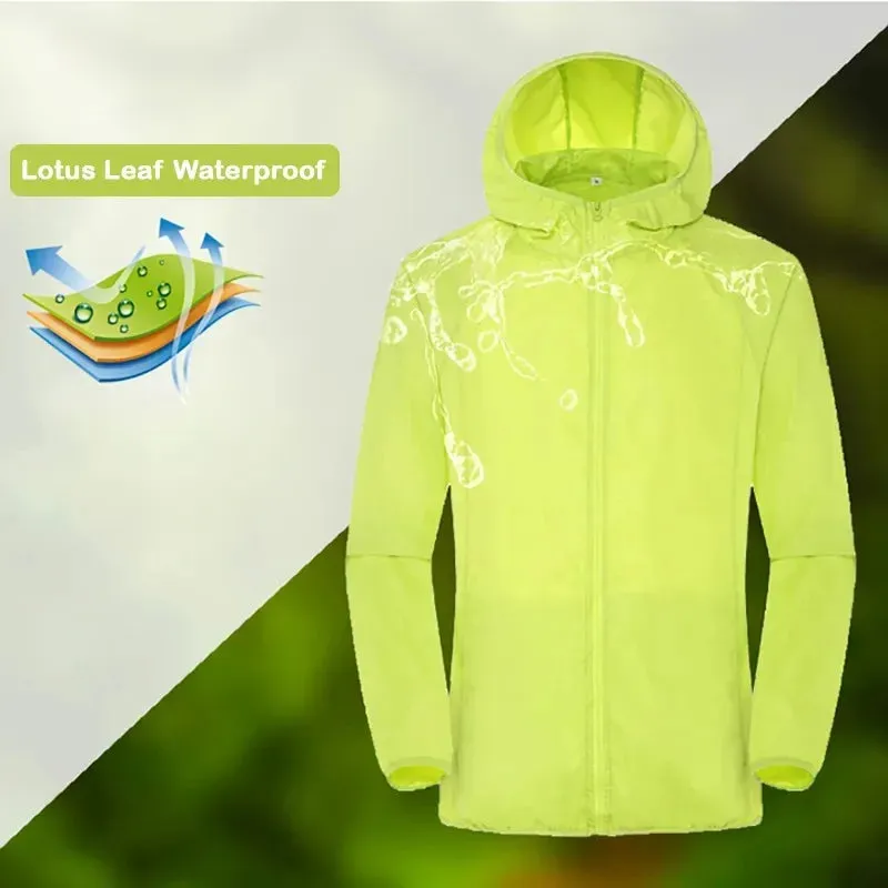 Camping Rain Coat Men Women Windbreaker Women Men's Waterproof Jacket Sun Protect Clothing Fishing Rain Wind Breaker Jacket Men