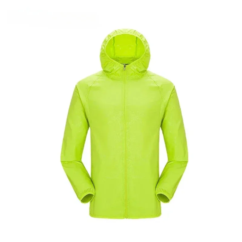 Camping Rain Coat Men Women Windbreaker Women Men's Waterproof Jacket Sun Protect Clothing Fishing Rain Wind Breaker Jacket Men
