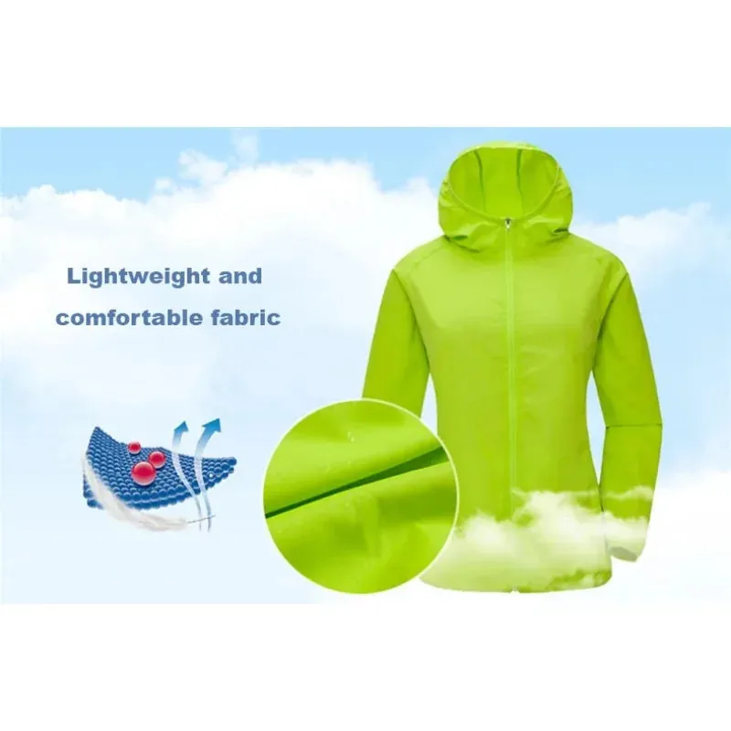 Camping Rain Coat Men Women Windbreaker Women Men's Waterproof Jacket Sun Protect Clothing Fishing Rain Wind Breaker Jacket Men