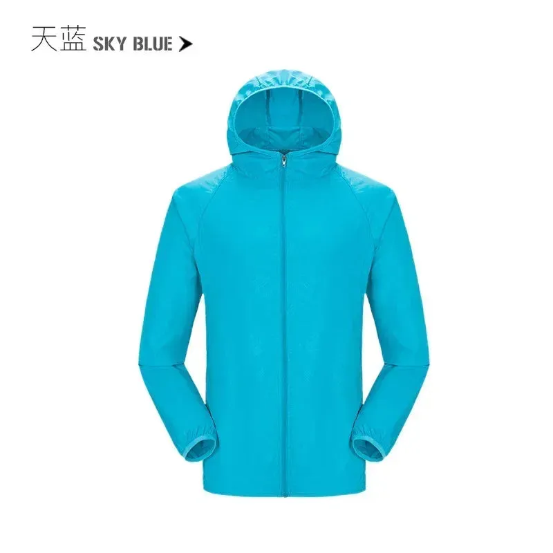 Camping Rain Coat Men Women Windbreaker Women Men's Waterproof Jacket Sun Protect Clothing Fishing Rain Wind Breaker Jacket Men