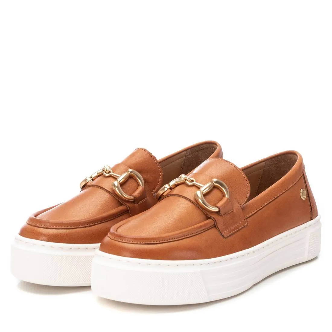 Carmela Tan Leather Slip On Shoes
