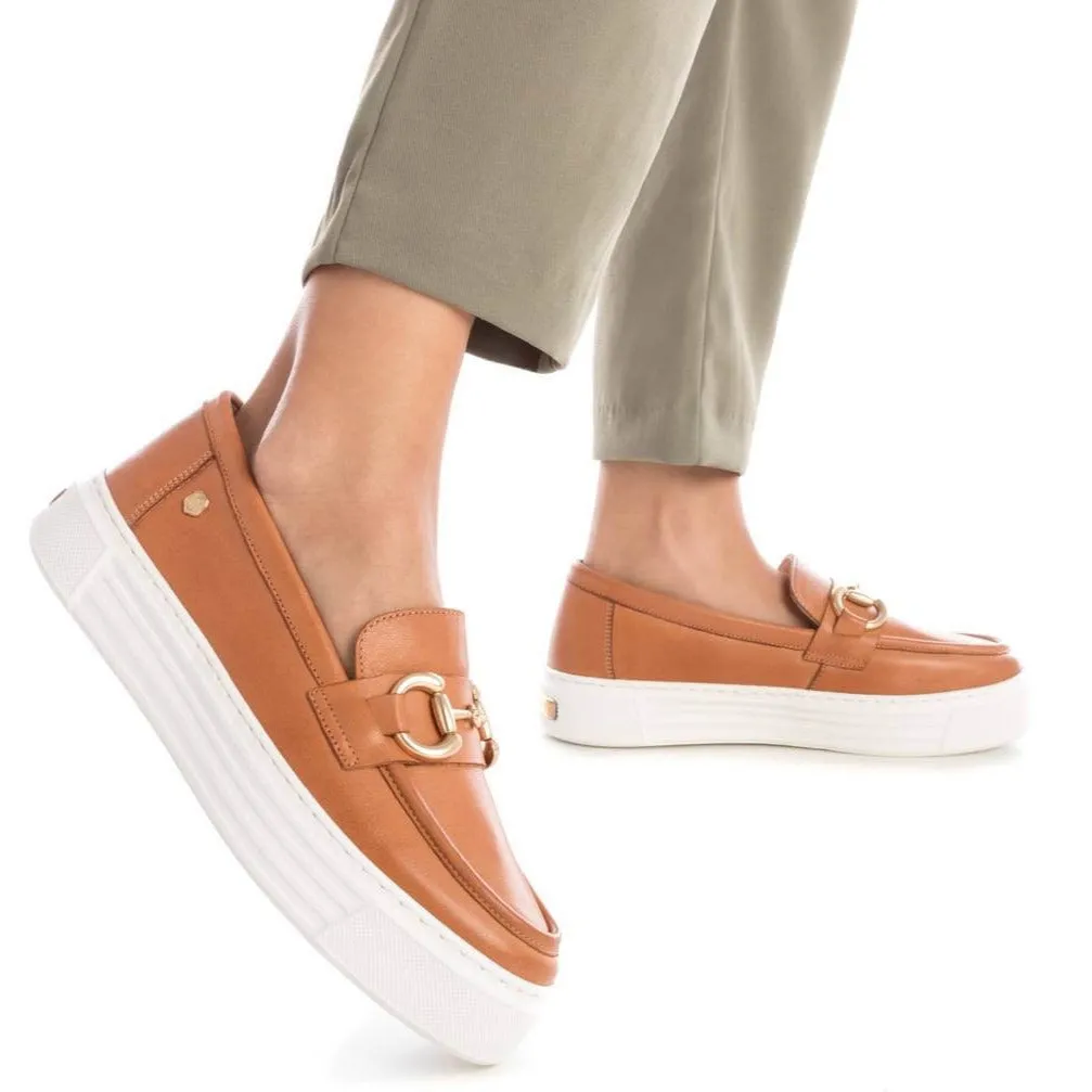 Carmela Tan Leather Slip On Shoes