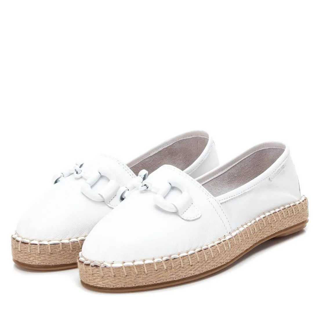 Carmela White Leather Slip On Shoes
