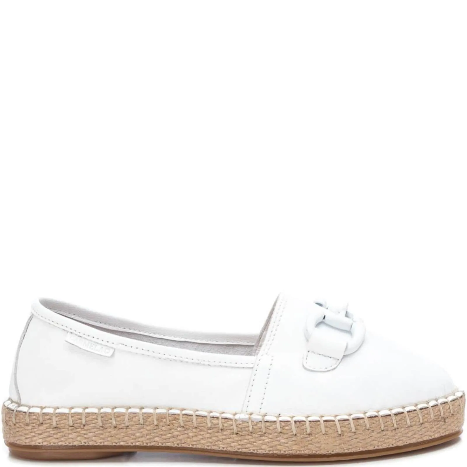 Carmela White Leather Slip On Shoes