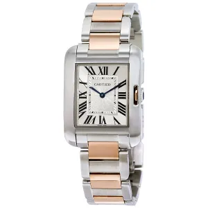 Cartier Tank Anglaise Silvered Flinque Dial Ladies Watch W5310043