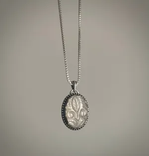 Carved White Moonstone Pendant