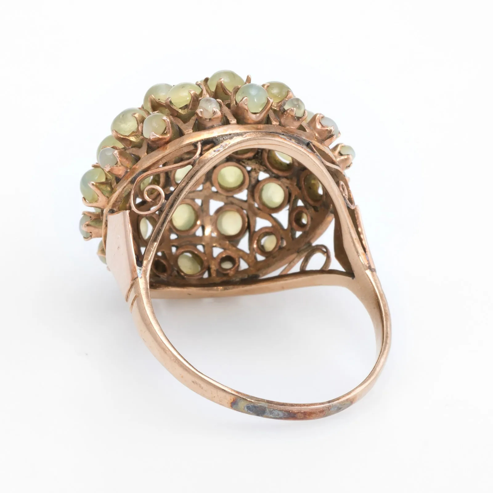 Cats Eye Chrysoberyl Dome Ring Vintage 10k Yellow Gold Estate Fine Jewelry