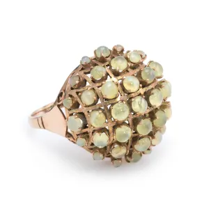 Cats Eye Chrysoberyl Dome Ring Vintage 10k Yellow Gold Estate Fine Jewelry