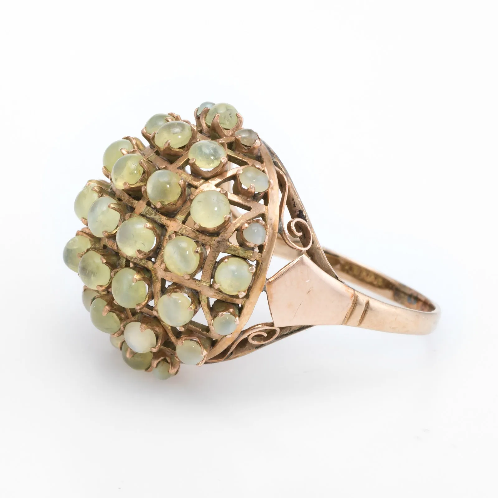 Cats Eye Chrysoberyl Dome Ring Vintage 10k Yellow Gold Estate Fine Jewelry