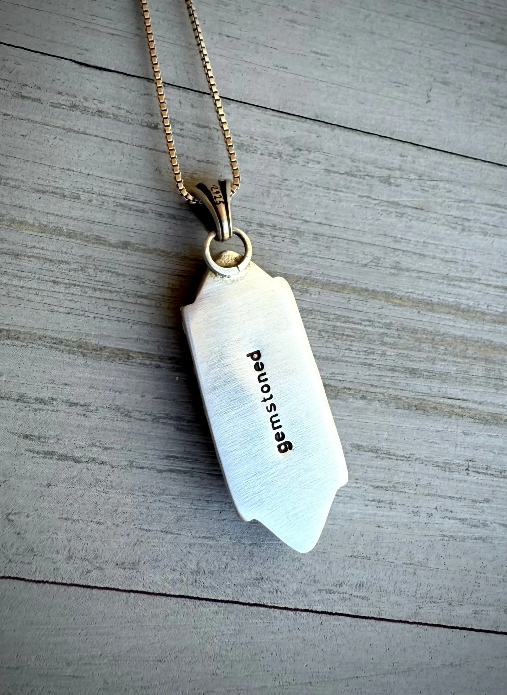 Chalcedony Elongated Hex Pendant