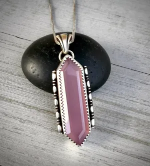 Chalcedony Elongated Hex Pendant