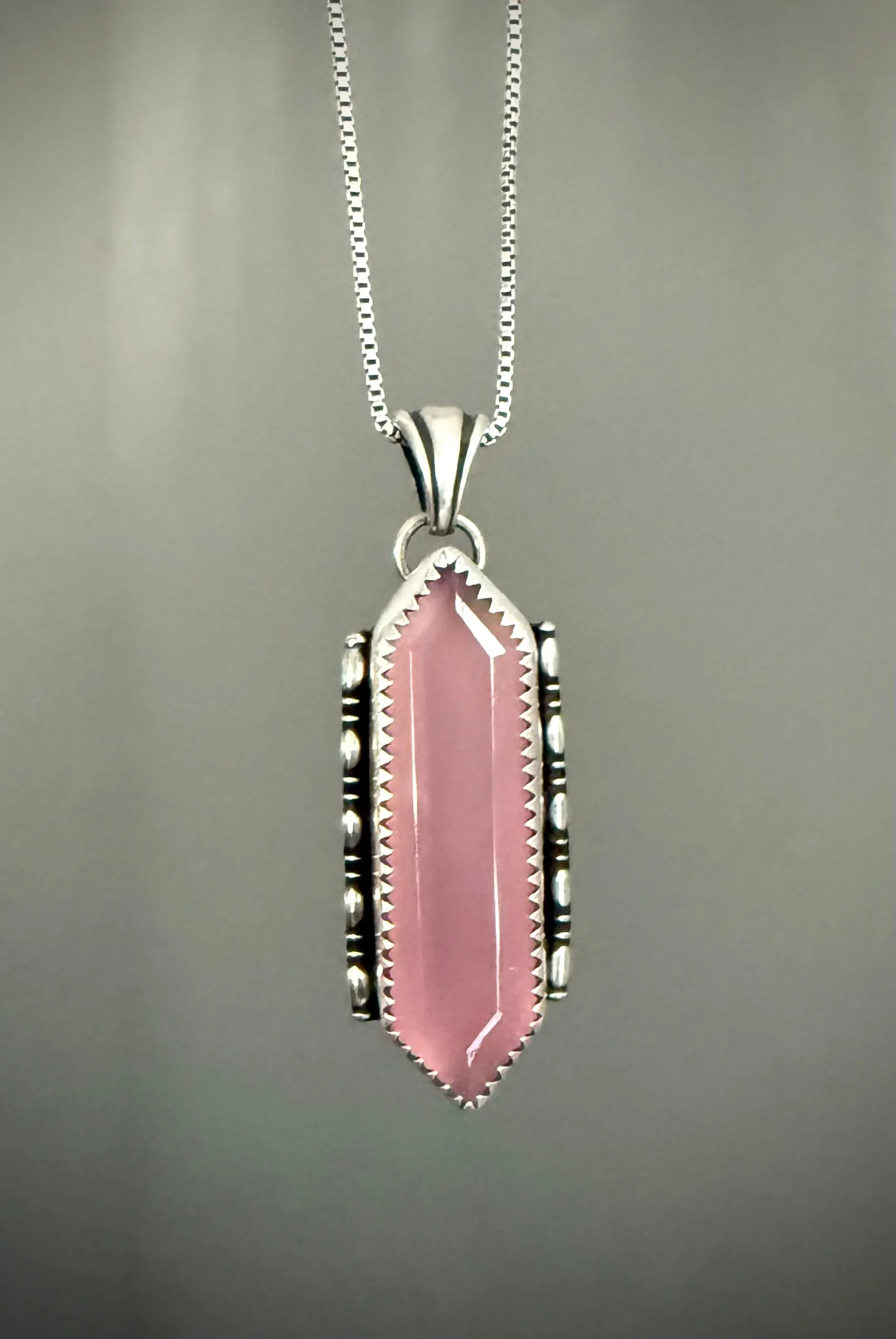 Chalcedony Elongated Hex Pendant