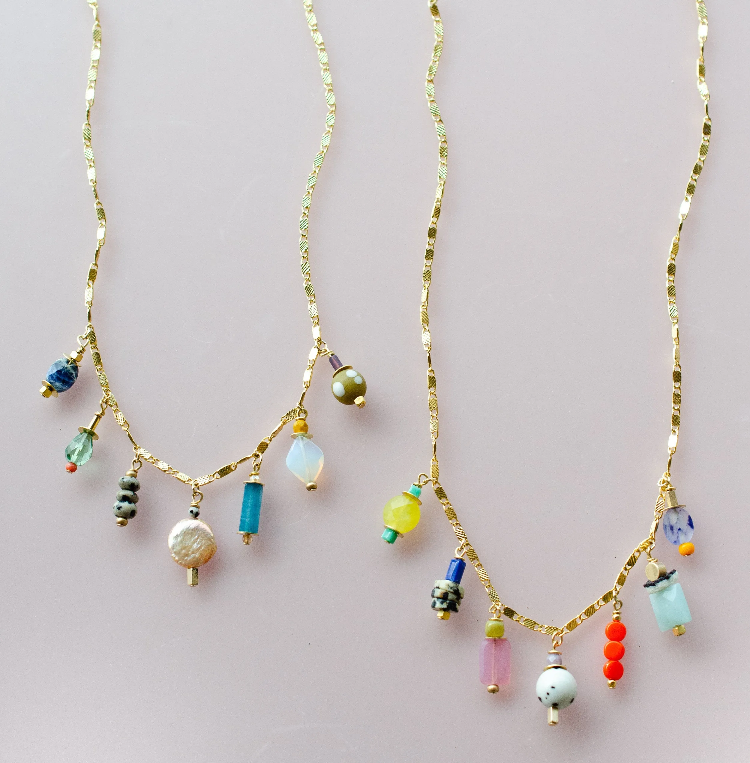 Charm Choker Statement Necklace, colorful drop necklace, statement jewelry, multicolored necklace, beaded jewelry, gift for her, Calypso
