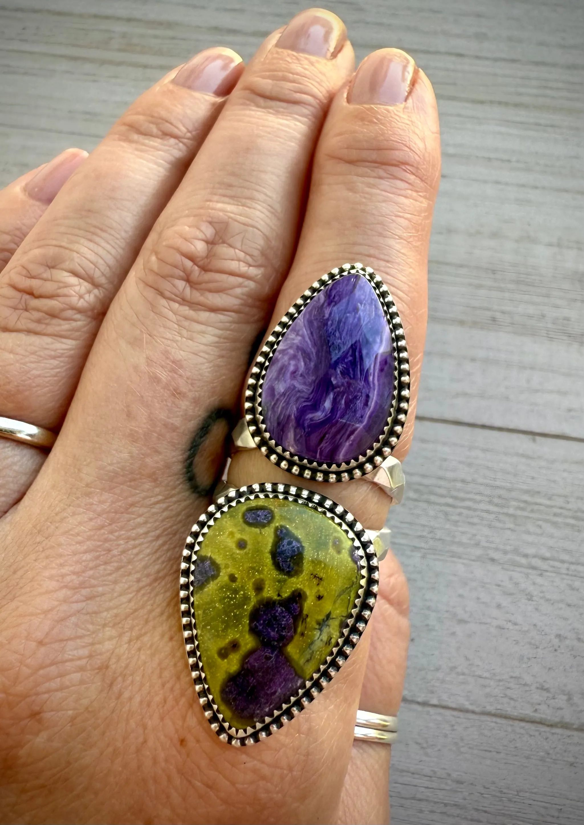 Charoite & Atlantisite Ring