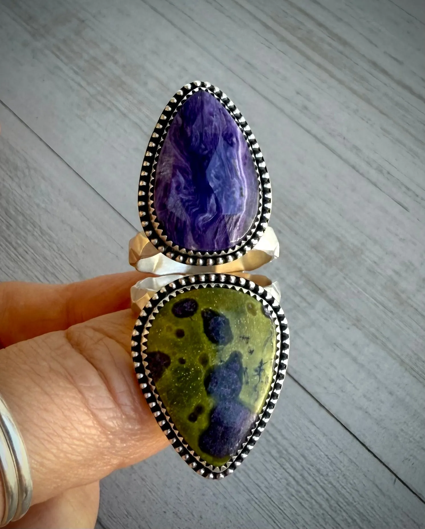 Charoite & Atlantisite Ring