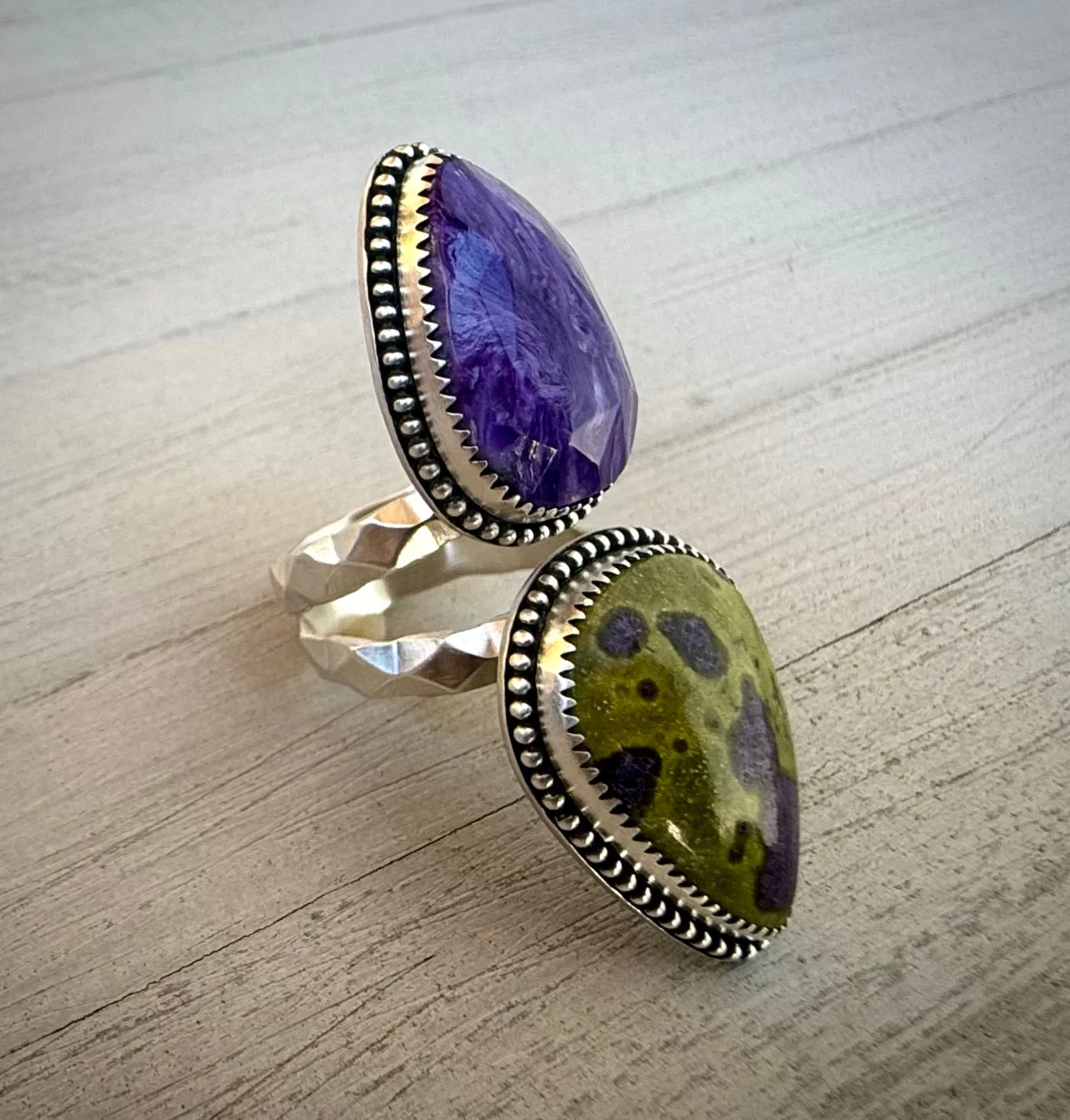 Charoite & Atlantisite Ring