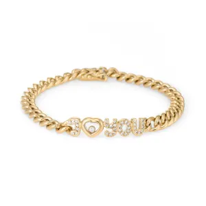 Chopard I love You Diamond Bracelet Vintage 18k Yellow Gold Estate Jewelry