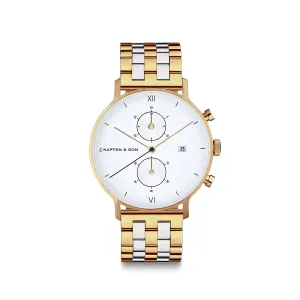 Chrono Small Gold White & Bicolour Steel