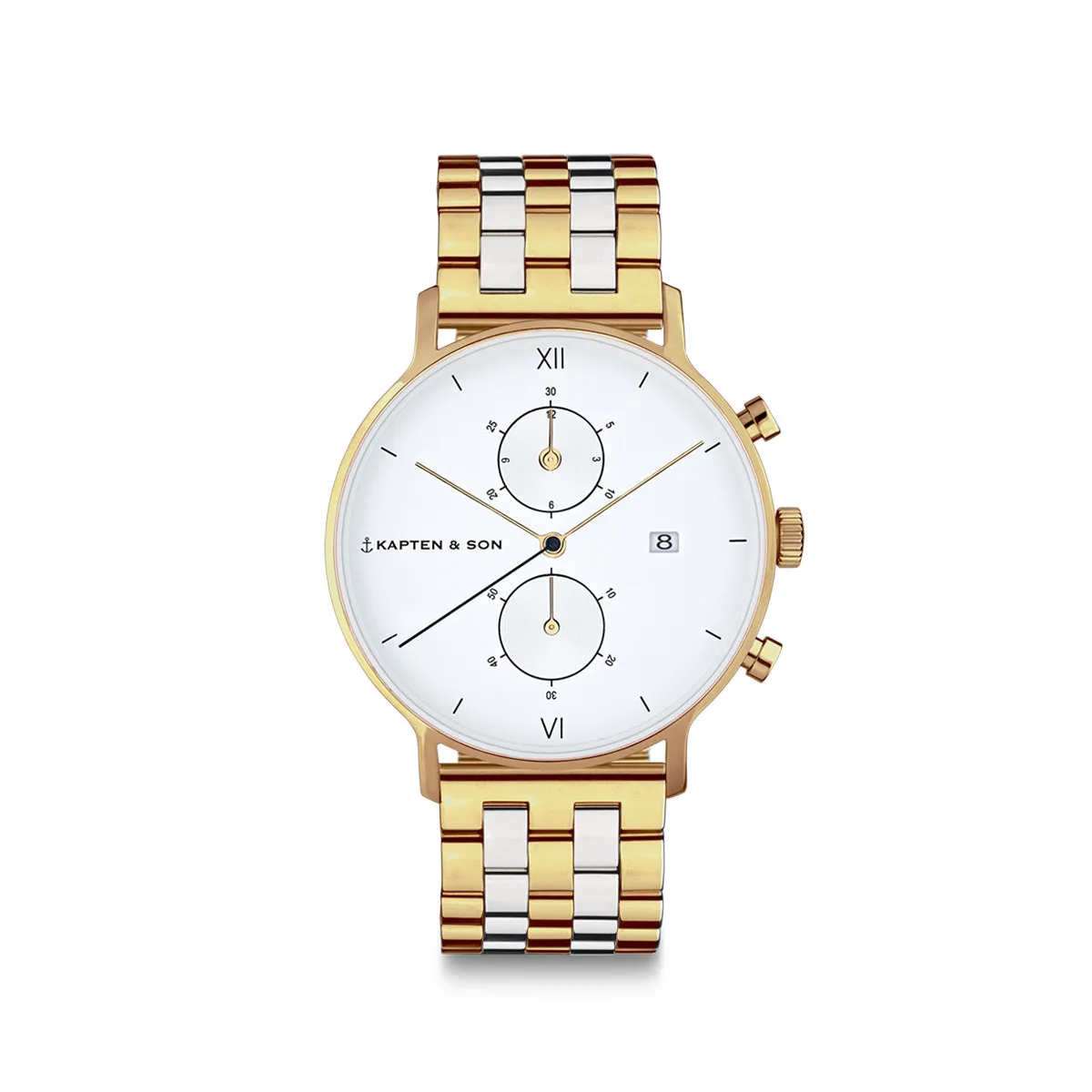 Chrono Small Gold White & Bicolour Steel