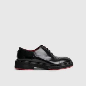 Chunky Sole Dress Oxfords Black High Shine 0238/n