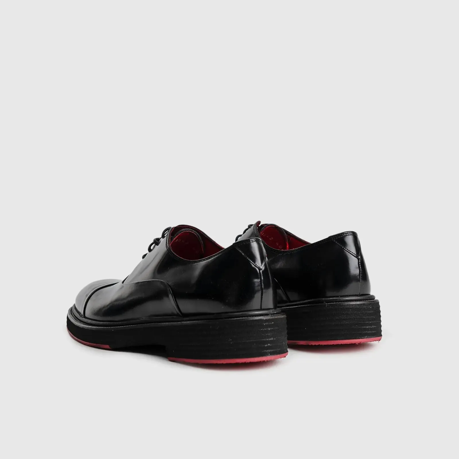 Chunky Sole Dress Oxfords Black High Shine 0238/n