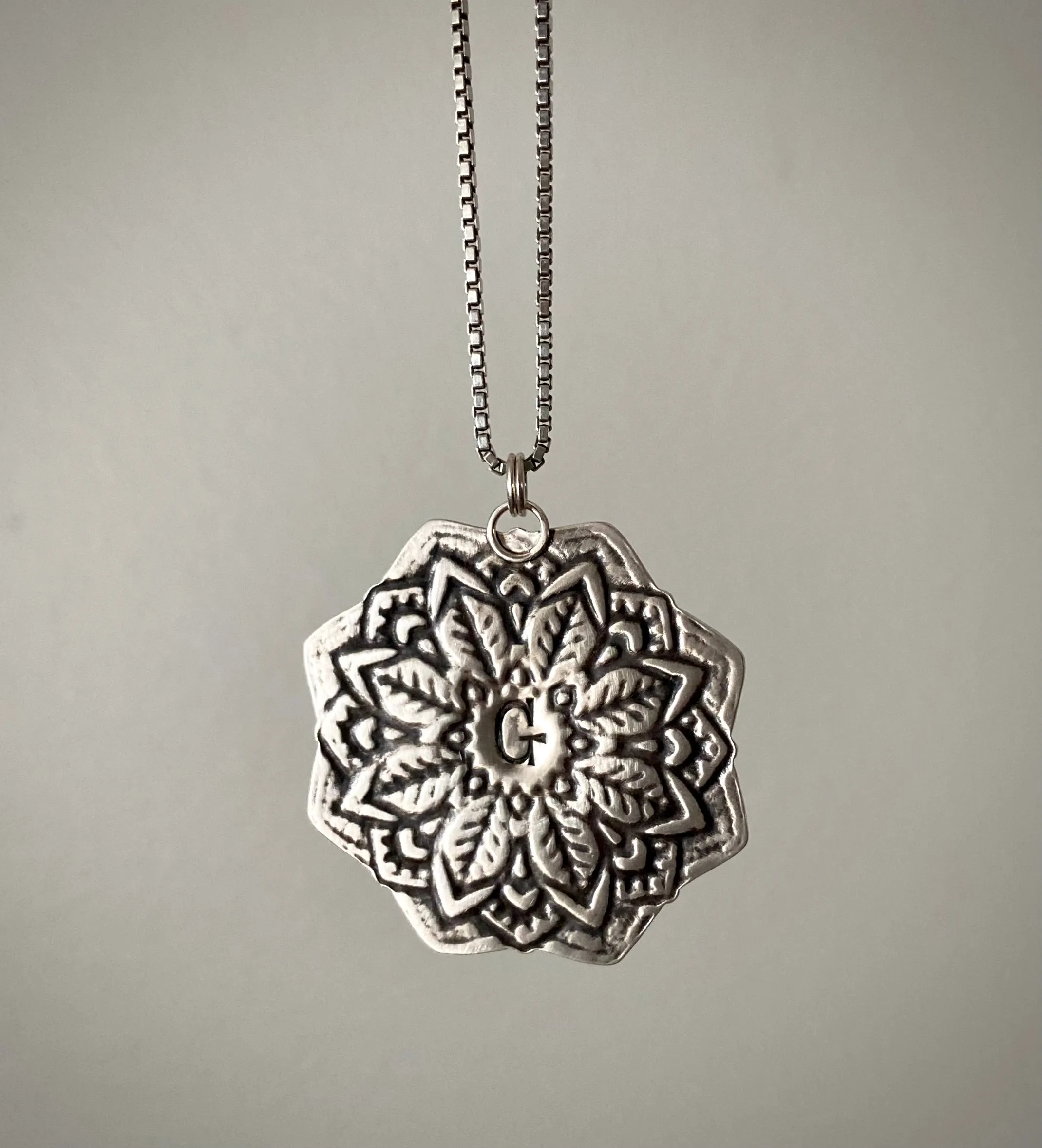 Citrine Leafy Mandala Pendant