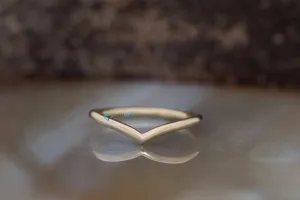 Classic band- Solid gold wedding band 14k-Stackable Ring