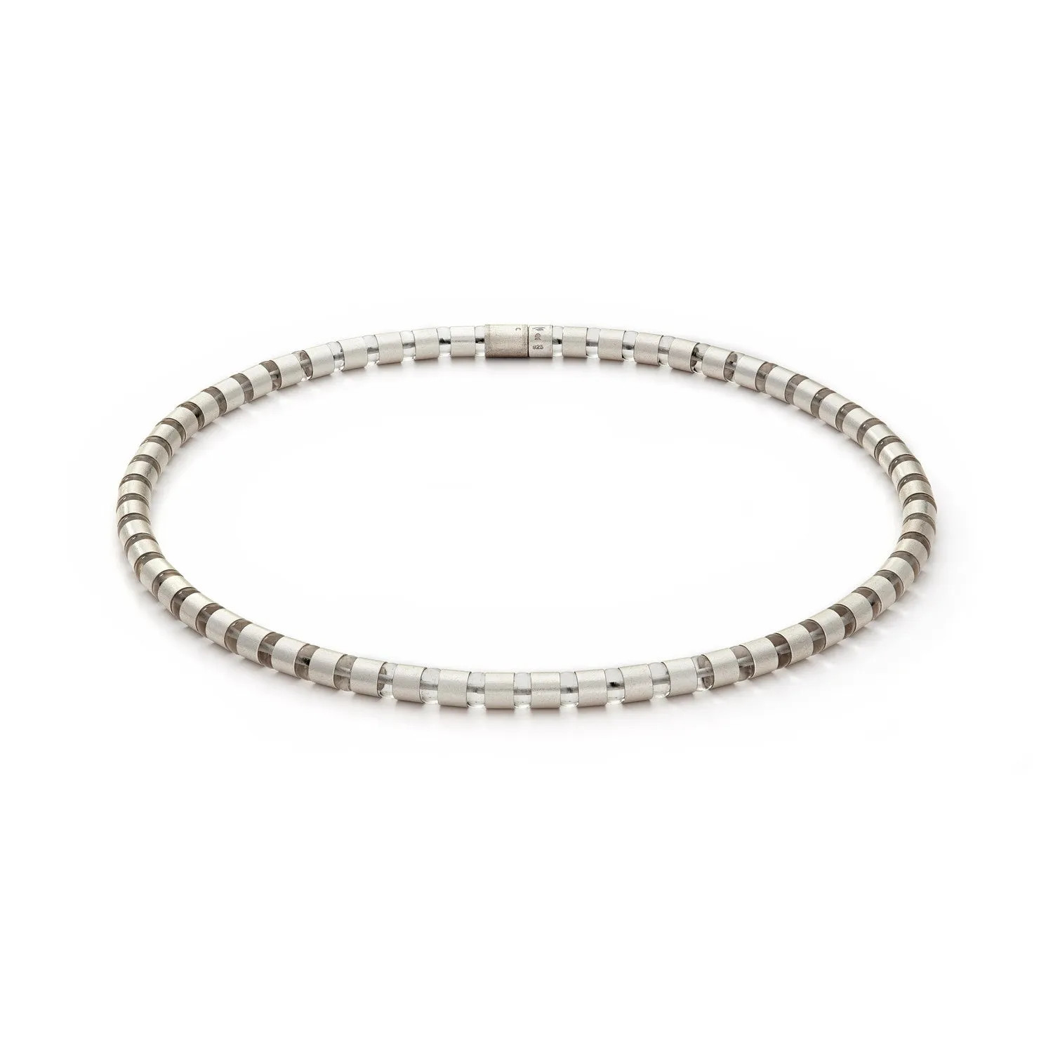 Cleopatra Sterling Silver Collier~6mm Rock Crystal
