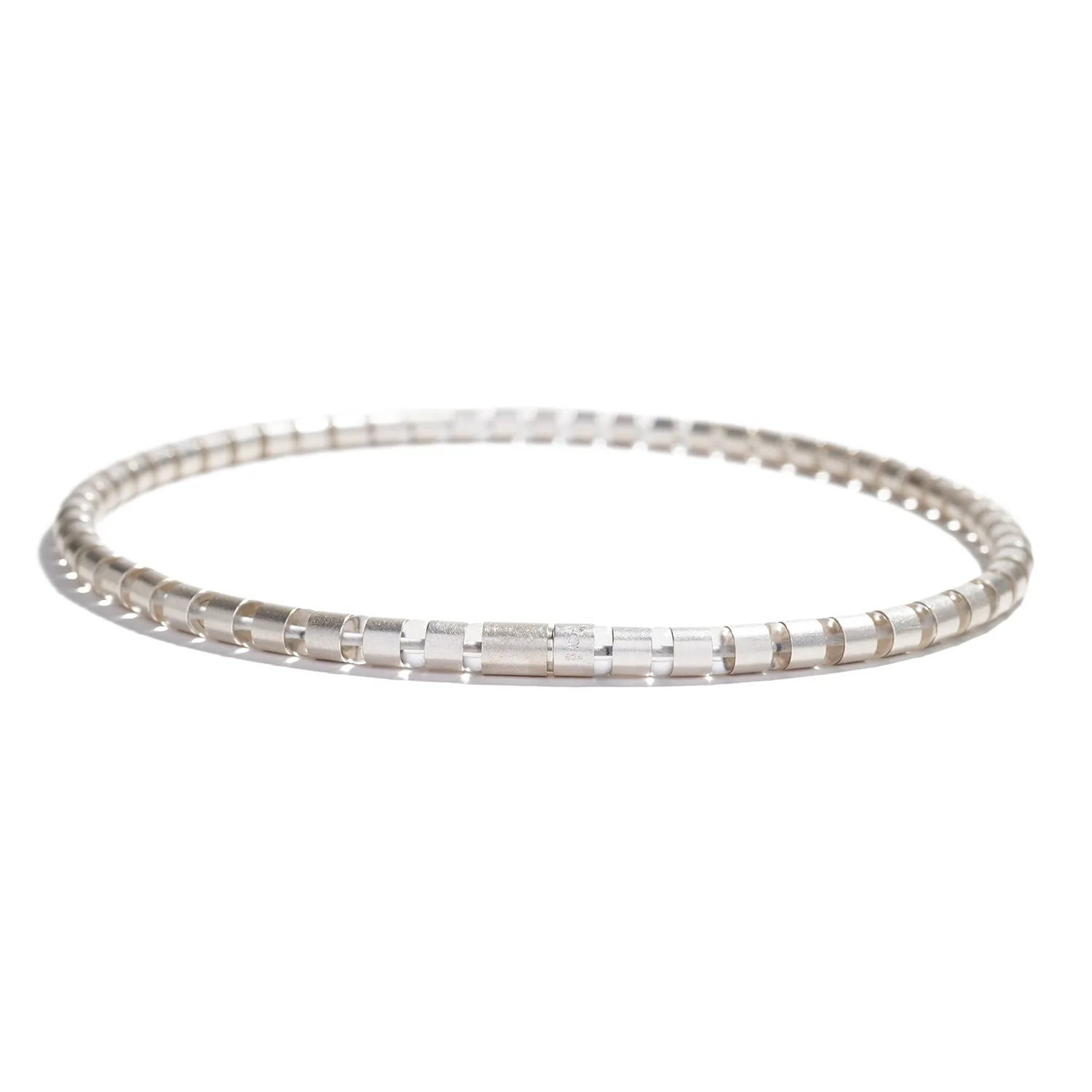 Cleopatra Sterling Silver Collier~6mm Rock Crystal