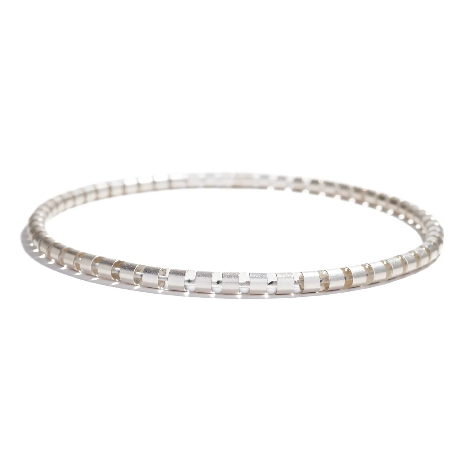 Cleopatra Sterling Silver Collier~6mm Rock Crystal