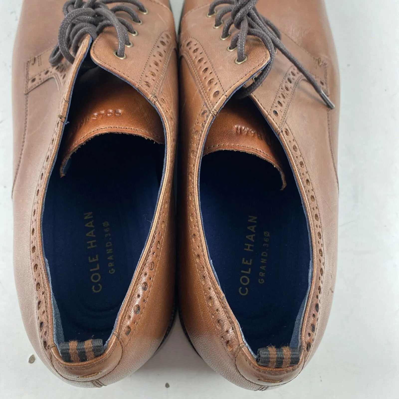 Cole Haan Jefferson Grand 2.0 Brown Leather Lace Up Plain Toe Oxfords Men’s 12 M