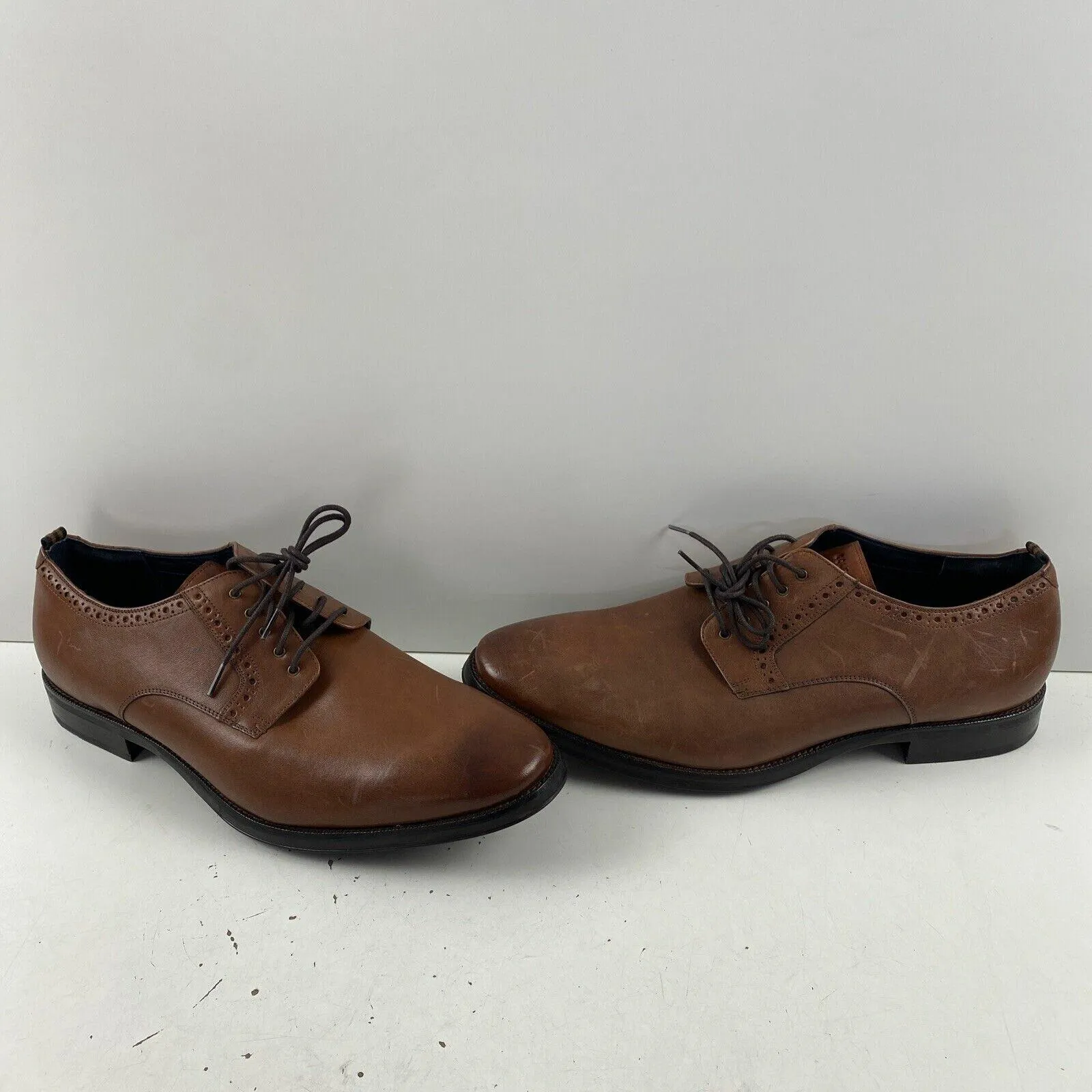 Cole Haan Jefferson Grand 2.0 Brown Leather Lace Up Plain Toe Oxfords Men’s 12 M