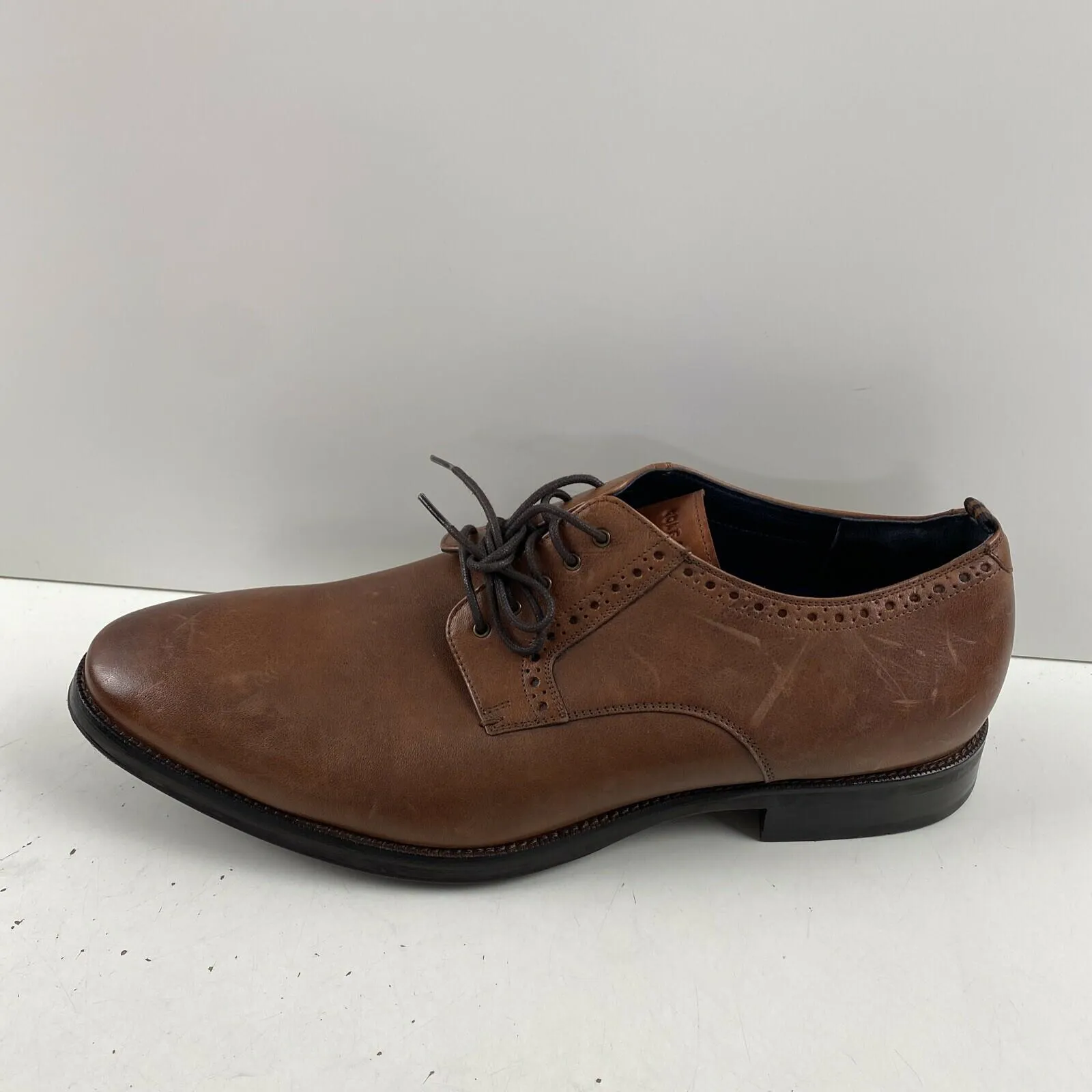 Cole Haan Jefferson Grand 2.0 Brown Leather Lace Up Plain Toe Oxfords Men’s 12 M