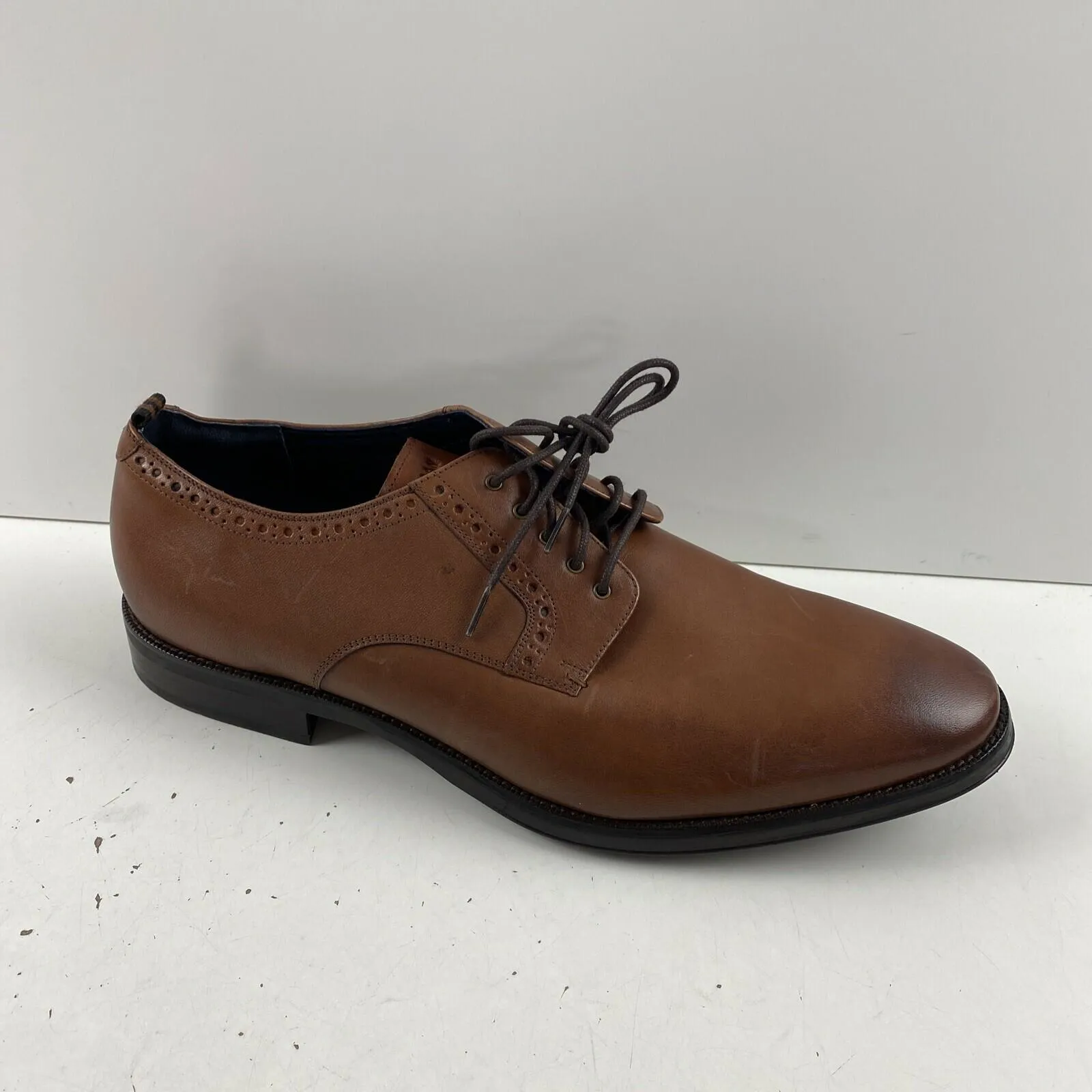 Cole Haan Jefferson Grand 2.0 Brown Leather Lace Up Plain Toe Oxfords Men’s 12 M