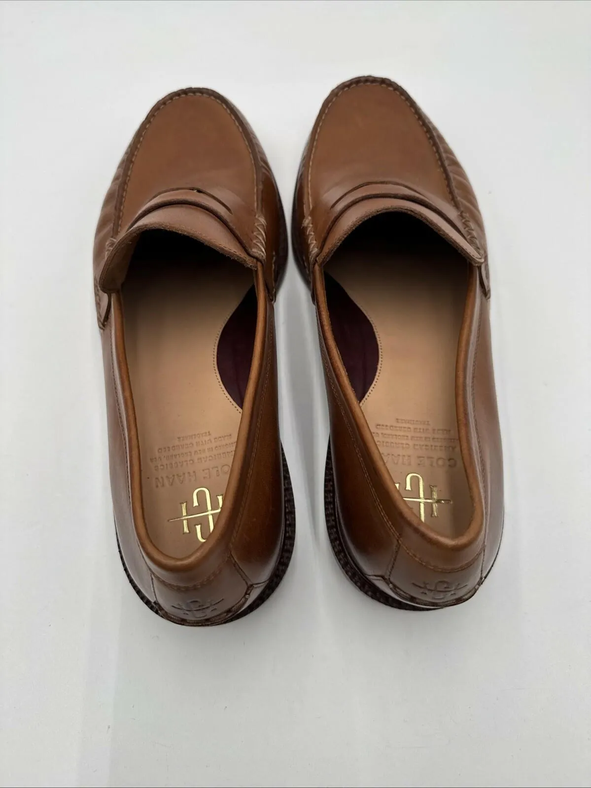 Cole Haan Men's American Classics Pinch Penny Loafer Brown Leather Size 11.5 - Very Good