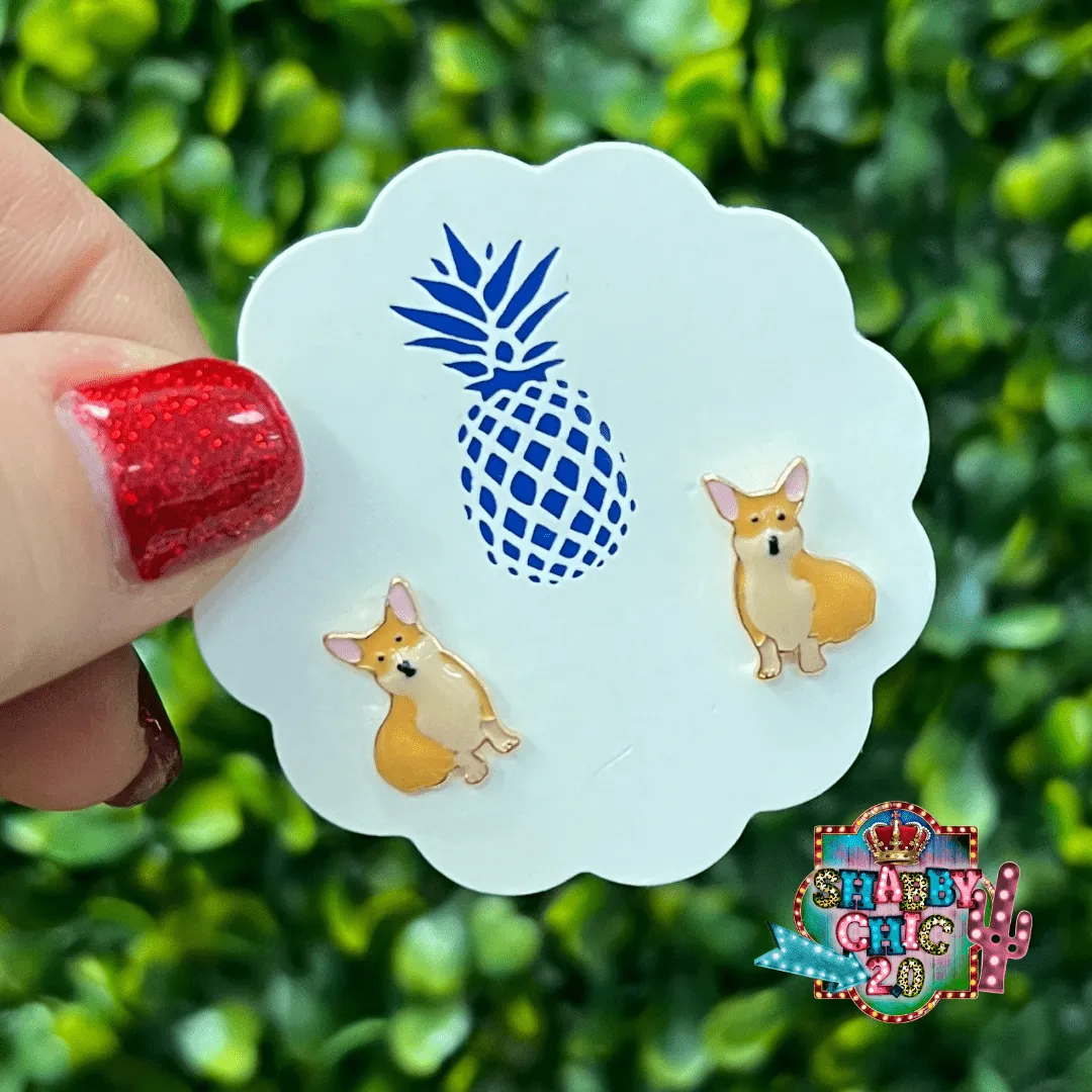 Corgi Stud Earrings