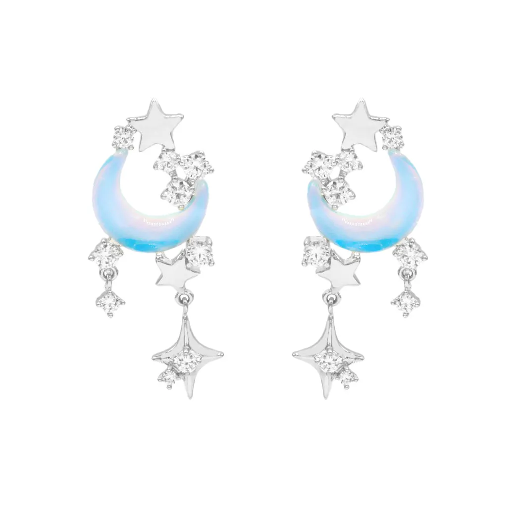 Cosmic Blue Moon Earrings