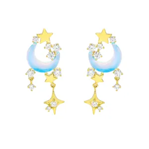 Cosmic Blue Moon Earrings