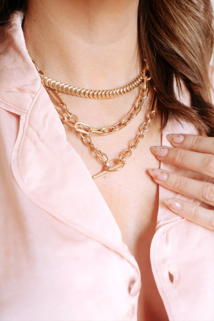 Crescent Moon Chunky Chain Necklace