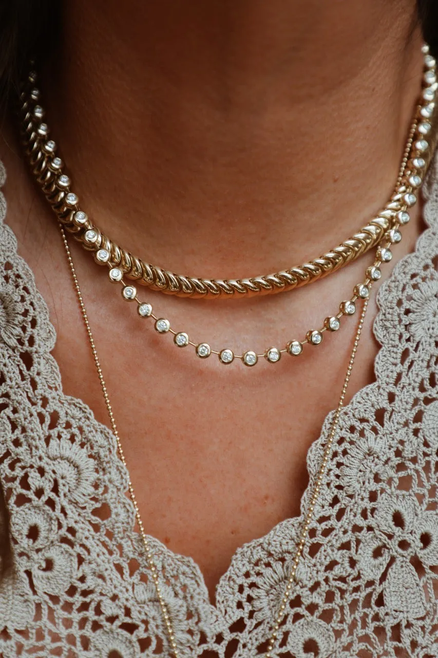 Crescent Moon Chunky Chain Necklace