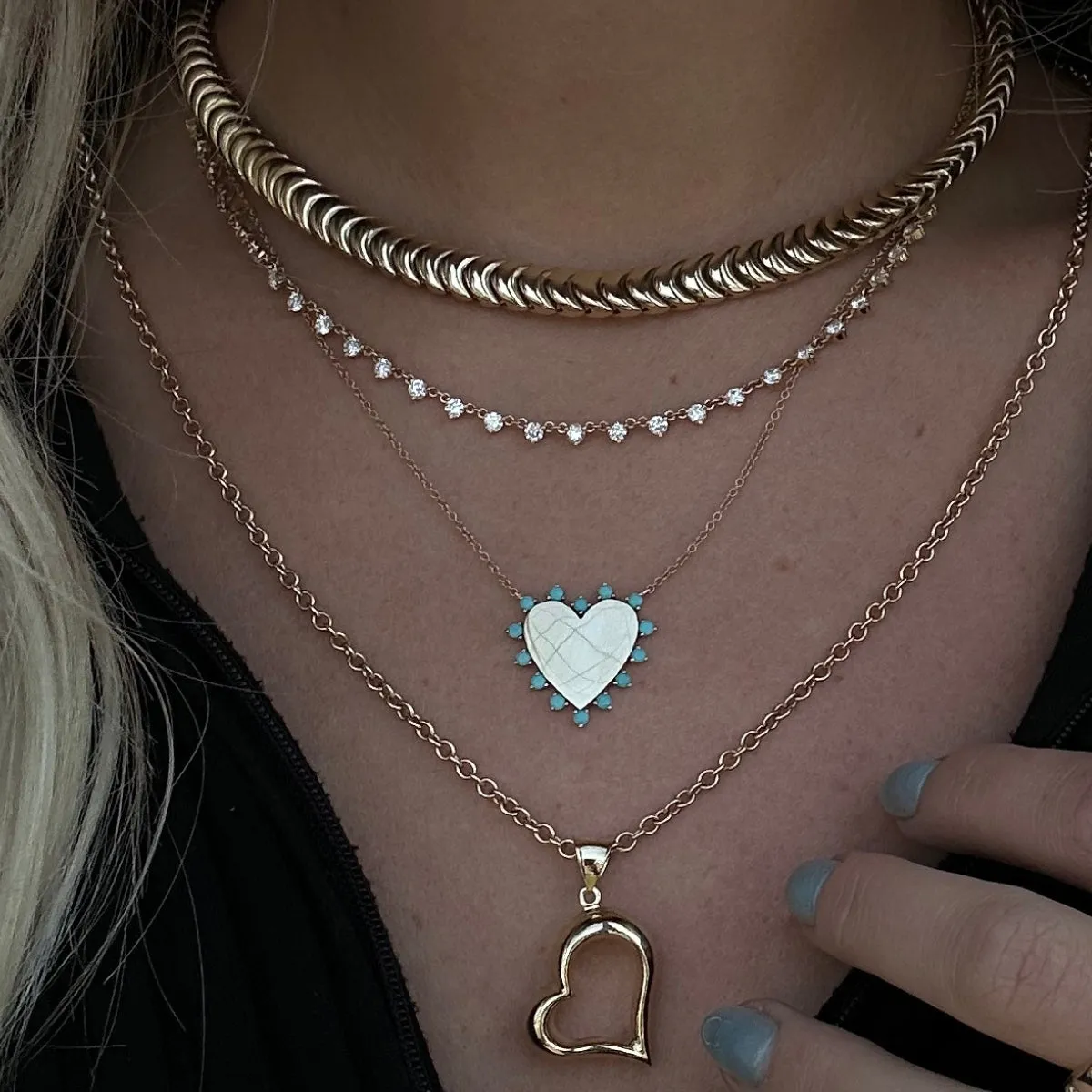 Crescent Moon Chunky Chain Necklace
