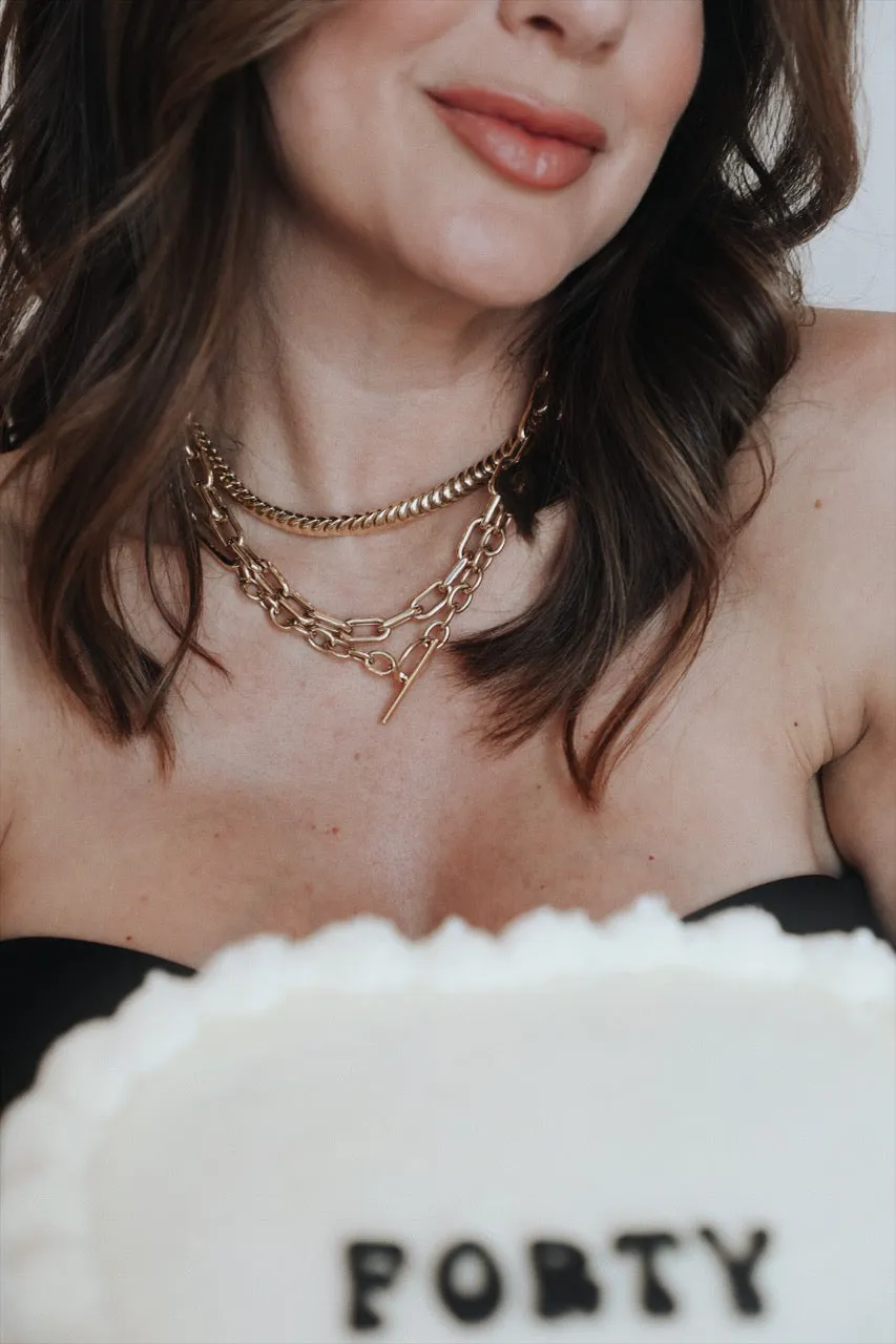 Crescent Moon Chunky Chain Necklace