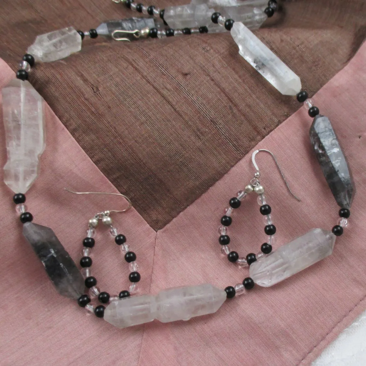 Crystal jewelry necklace & earrings set