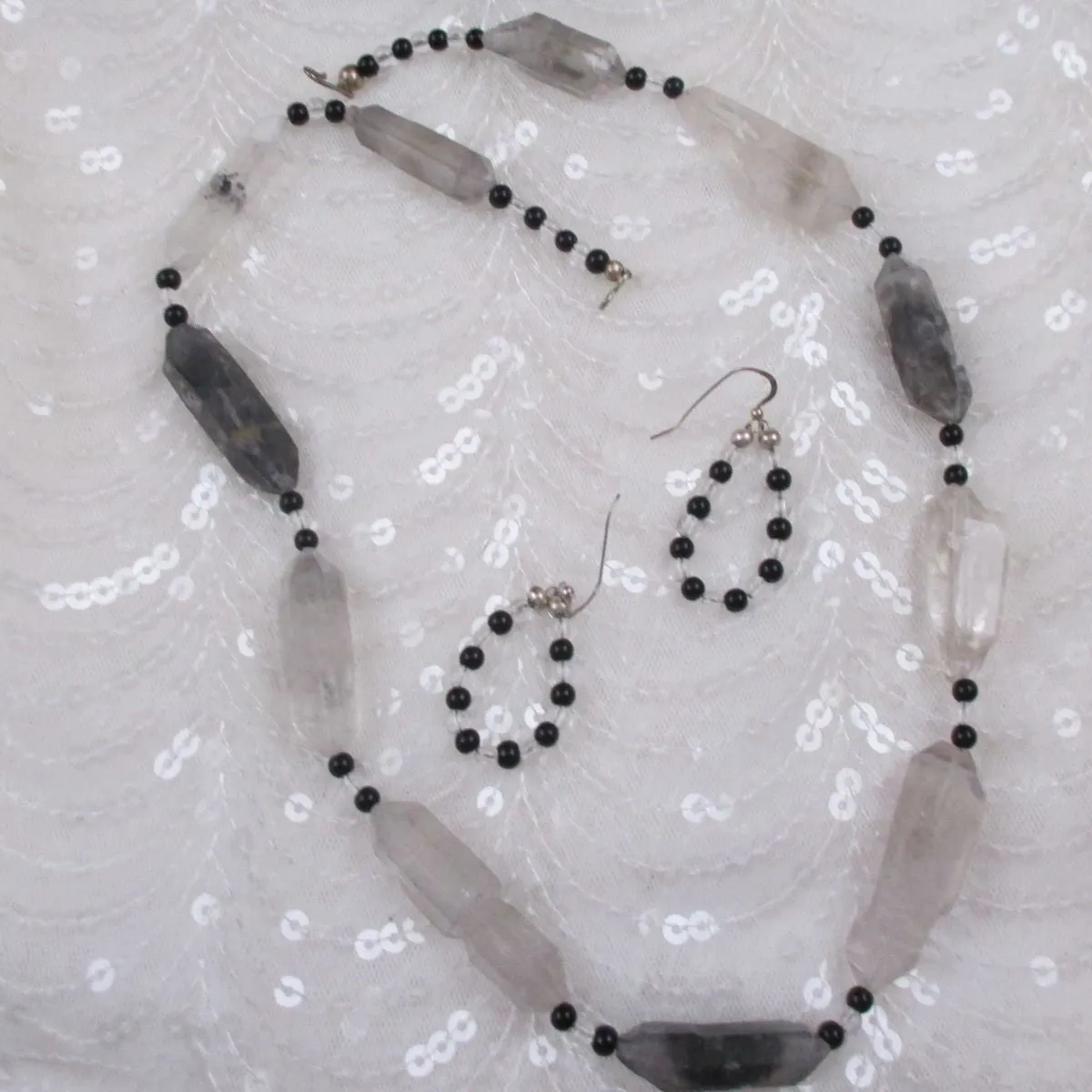Crystal jewelry necklace & earrings set