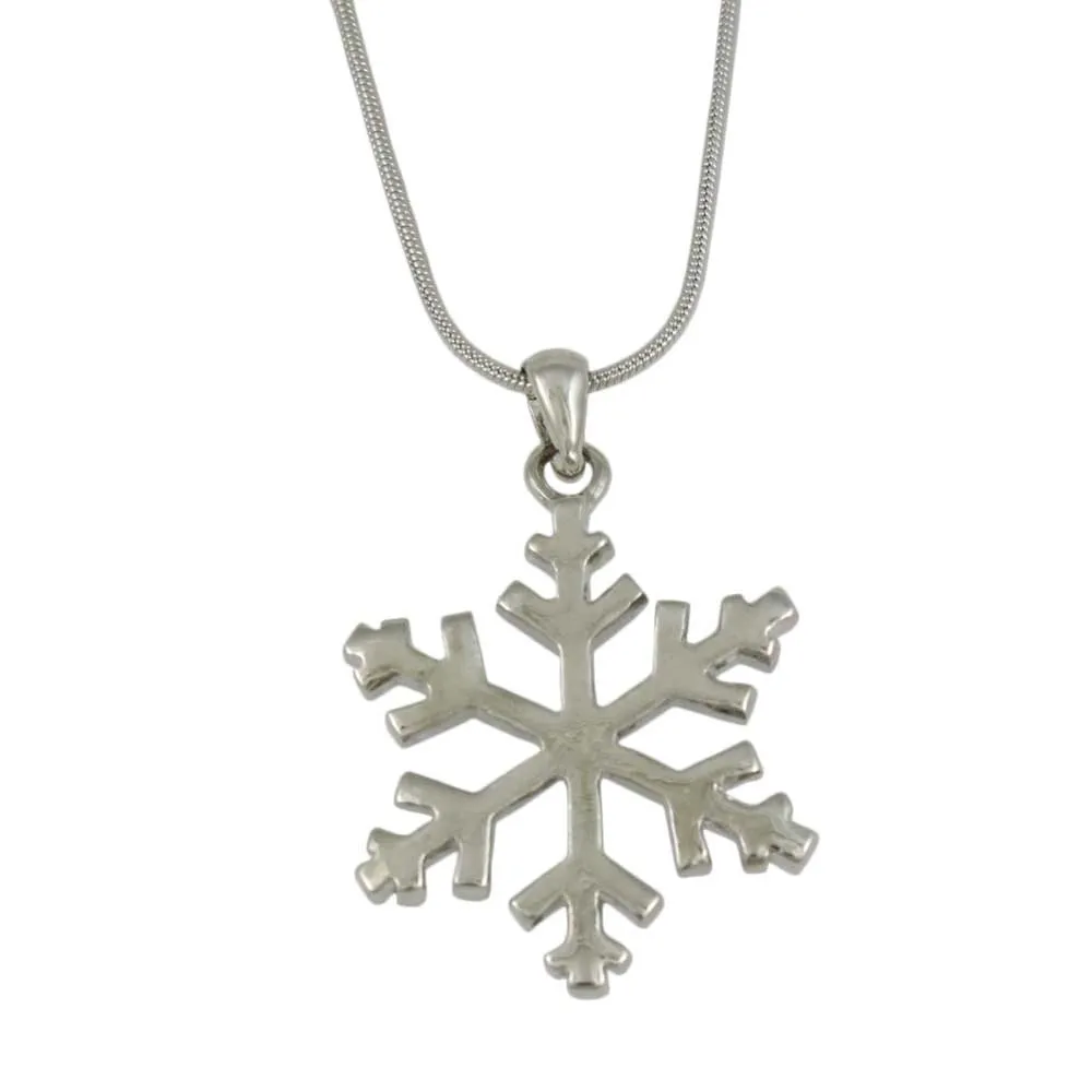 Crystal Snowflake Pendant on Silver-tone Chain - XE003N